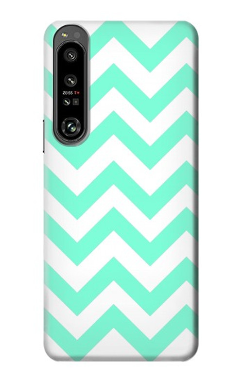 S1723 Mint Chevron Zigzag Case Cover Custodia per Sony Xperia 1 IV S1723 Mint Chevron Zigzag Case Cover Custodia per Sony Xperia 1 IV