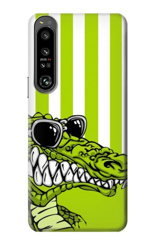 S2323 Funny Green Alligator Crocodile Case Cover Custodia per Sony Xperia 1 IV S2323 Funny Green Alligator Crocodile Case Cover Custodia per Sony Xperia 1 IV