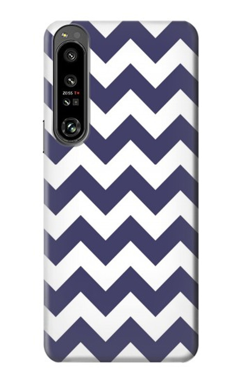 S2345 Navy Blue Shavron Zig Zag Pattern Case Cover Custodia per Sony Xperia 1 IV S2345 Navy Blue Shavron Zig Zag Pattern Case Cover Custodia per Sony Xperia 1 IV