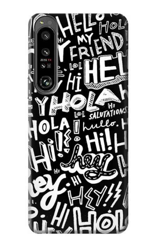 S2744 Hey Hi Hello Art Pattern Case Cover Custodia per Sony Xperia 1 IV S2744 Hey Hi Hello Art Pattern Case Cover Custodia per Sony Xperia 1 IV