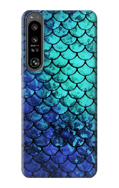 S3047 Green Mermaid Fish Scale Case Cover Custodia per Sony Xperia 1 IV