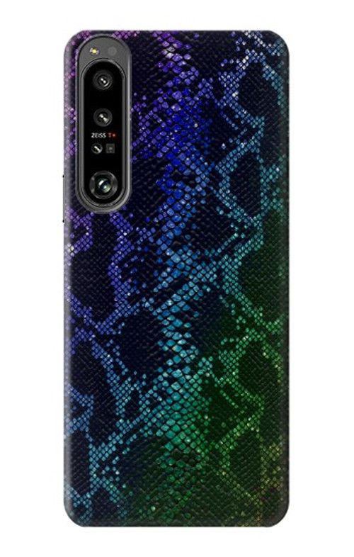 S3366 Rainbow Python Skin Graphic Print Case Cover Custodia per Sony Xperia 1 IV