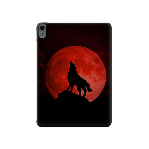 S2955 Wolf Howling Red Moon Case Cover Custodia per iPad Air (2022, 2020), Air 11 (2024), Pro 11 (2022)