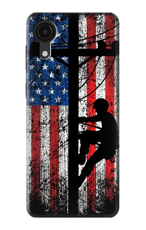 S3803 Electrician Lineman American Flag Case Cover Custodia per Samsung Galaxy A03 Core