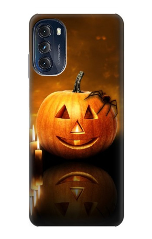 S1083 Pumpkin Spider Candles Halloween Case Cover Custodia per Motorola Moto G (2022)