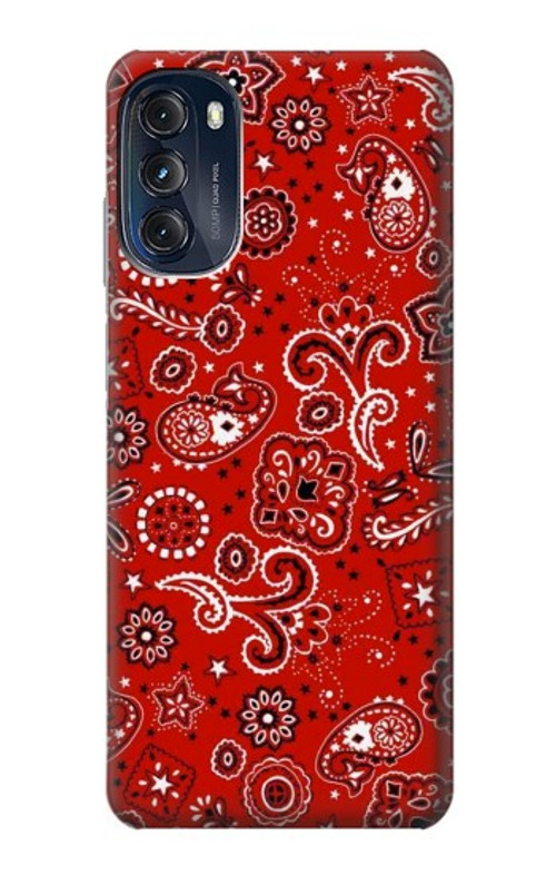 S3354 Red Classic Bandana Case Cover Custodia per Motorola Moto G (2022)