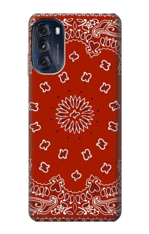 S3355 Bandana Red Pattern Case Cover Custodia per Motorola Moto G (2022)