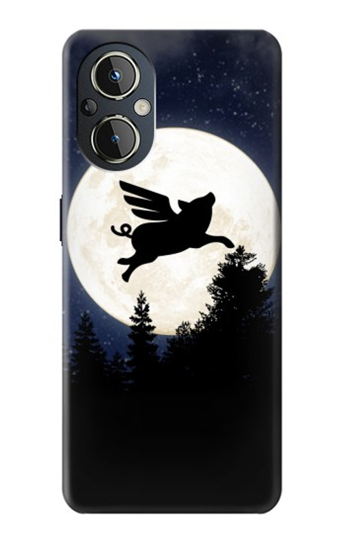 S3289 Flying Pig Full Moon Night Case Cover Custodia per OnePlus Nord N20 5G