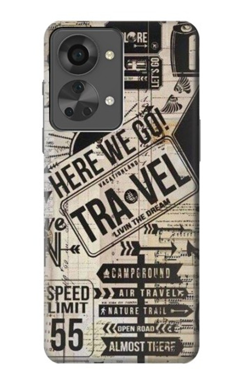 S3441 Vintage Travel Case Cover Custodia per OnePlus Nord 2T