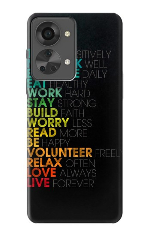 S3523 Think Positive Words Quotes Case Cover Custodia per OnePlus Nord 2T