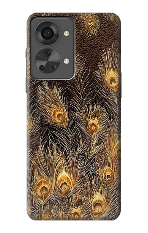 S3691 Gold Peacock Feather Case Cover Custodia per OnePlus Nord 2T