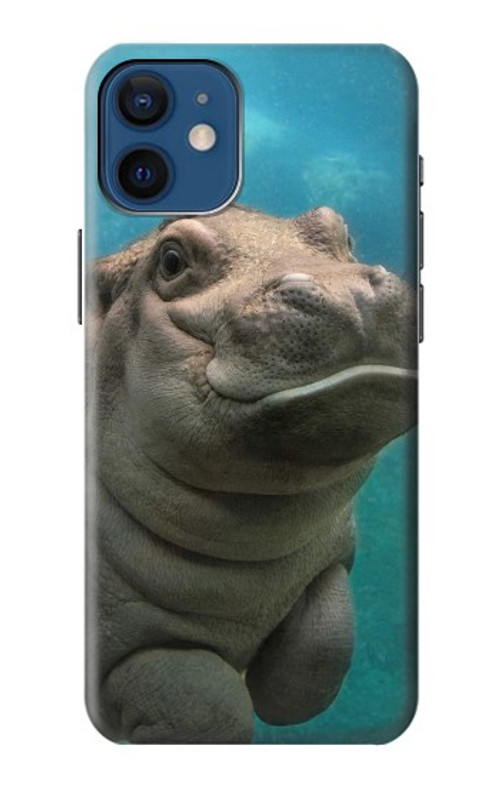 S3871 Cute Baby Hippo Hippopotamus Case Cover Custodia per iPhone 12 mini