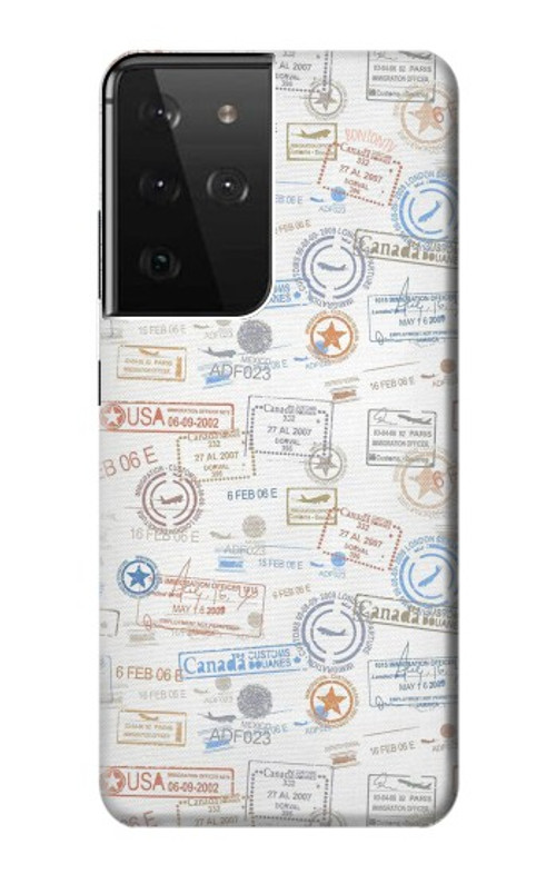 S3903 Travel Stamps Case Cover Custodia per Samsung Galaxy S21 Ultra 5G