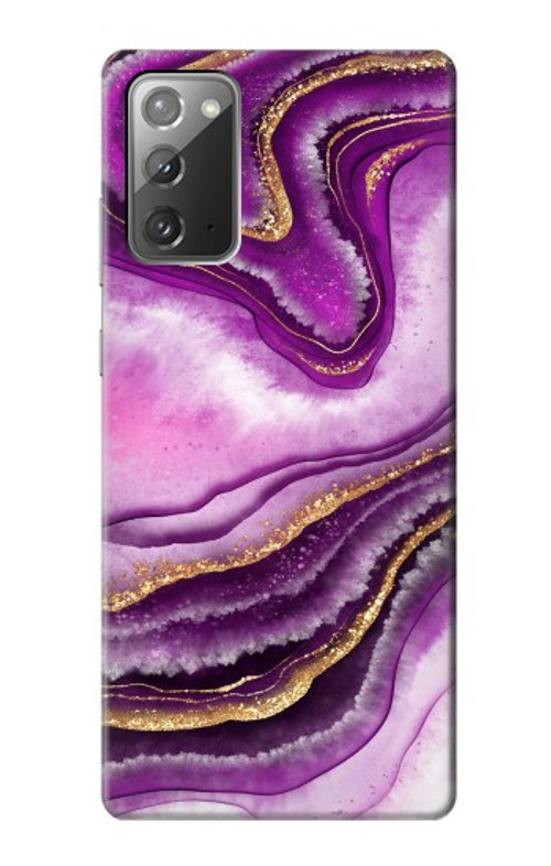 S3896 Purple Marble Gold Streaks Case Cover Custodia per Samsung Galaxy Note 20