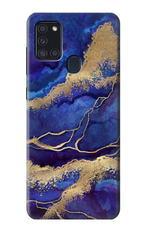 S3906 Navy Blue Purple Marble Case Cover Custodia per Samsung Galaxy A21s