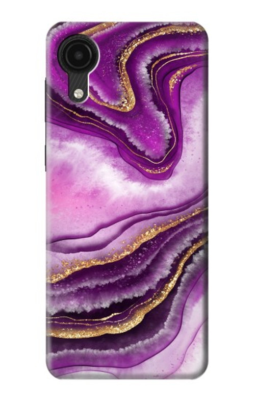 S3896 Purple Marble Gold Streaks Case Cover Custodia per Samsung Galaxy A03 Core