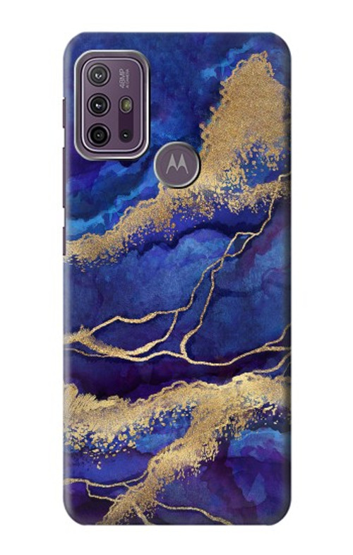 S3906 Navy Blue Purple Marble Case Cover Custodia per Motorola Moto G10 Power