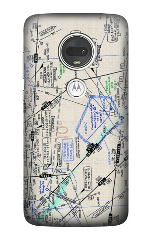 S3882 Flying Enroute Chart Case Cover Custodia per Motorola Moto G7, Moto G7 Plus