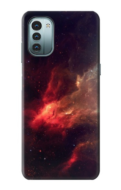 S3897 Red Nebula Space Case Cover Custodia per Nokia G11, G21