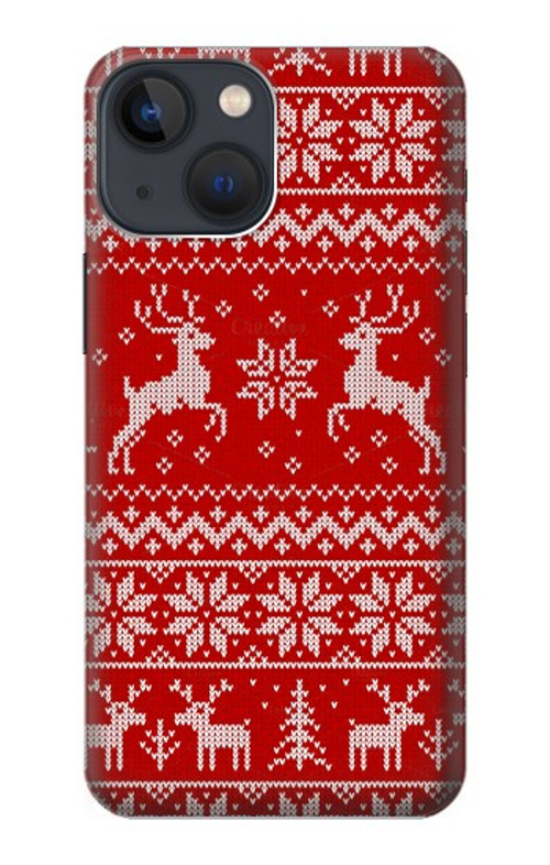 S2835 Christmas Reindeer Knitted Pattern Case Cover Custodia per iPhone 14