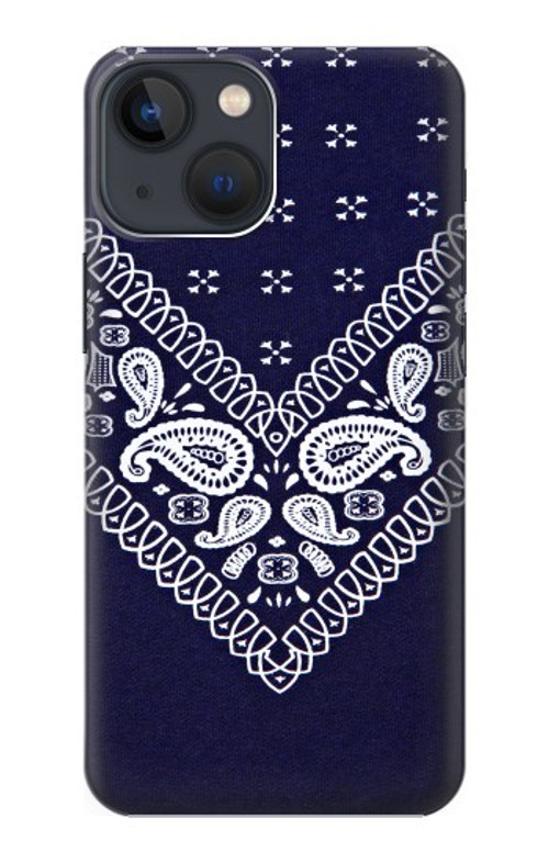 S3357 Navy Blue Bandana Pattern Case Cover Custodia per iPhone 14