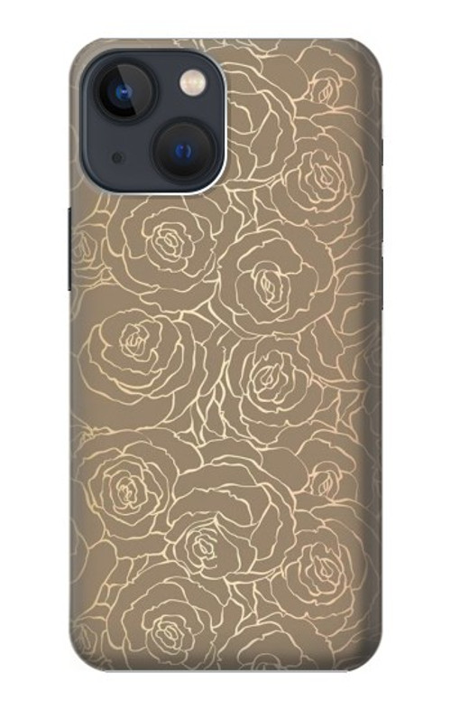 S3466 Gold Rose Pattern Case Cover Custodia per iPhone 14