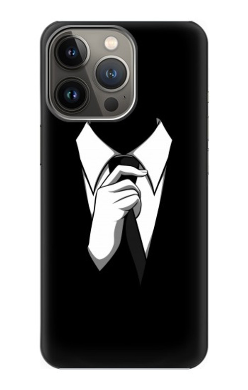 S1591 Anonymous Man in Black Suit Case Cover Custodia per iPhone 14 Pro