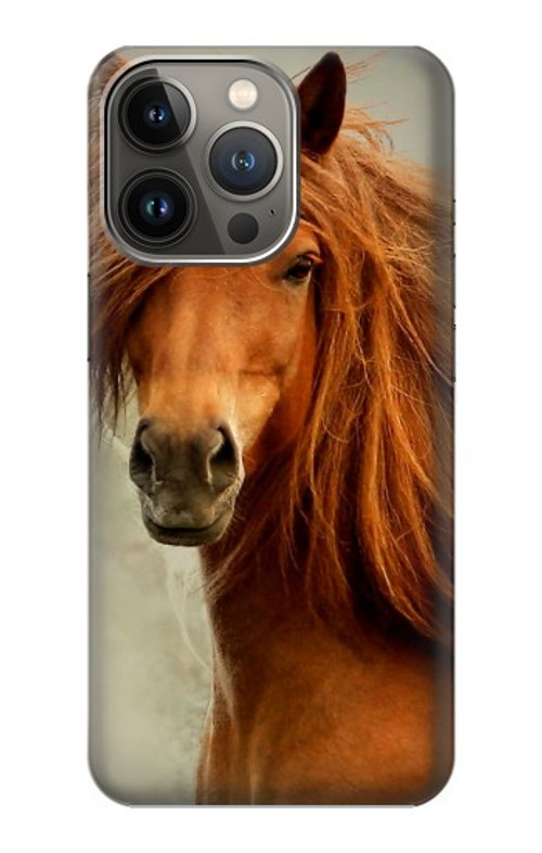 S1595 Beautiful Brown Horse Case Cover Custodia per iPhone 14 Pro