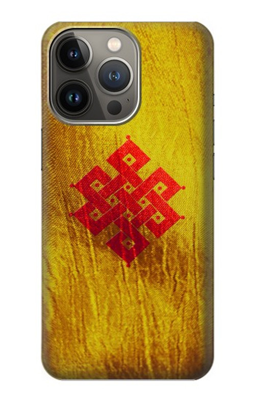 S2318 Eternal Knot Buddhist Spiritual Meditation Case Cover Custodia per iPhone 14 Pro