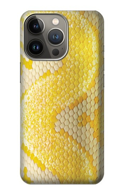 S2713 Yellow Snake Skin Graphic Printed Case Cover Custodia per iPhone 14 Pro