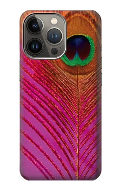 S3201 Pink Peacock Feather Case Cover Custodia per iPhone 14 Pro