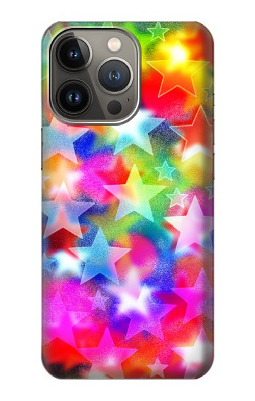 S3292 Colourful Disco Star Case Cover Custodia per iPhone 14 Pro