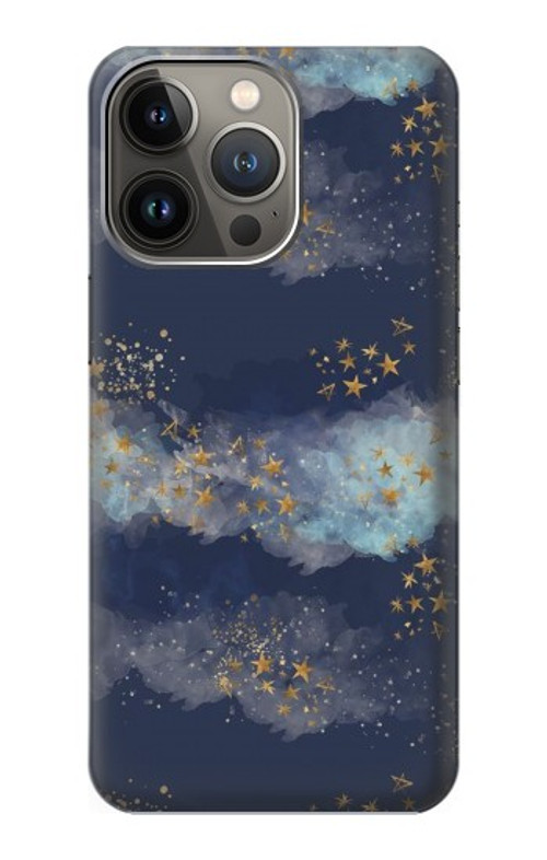 S3364 Gold Star Sky Case Cover Custodia per iPhone 14 Pro