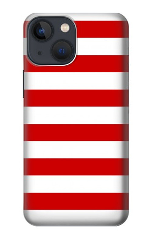 S2364 Red and White Striped Case Cover Custodia per iPhone 14 Plus