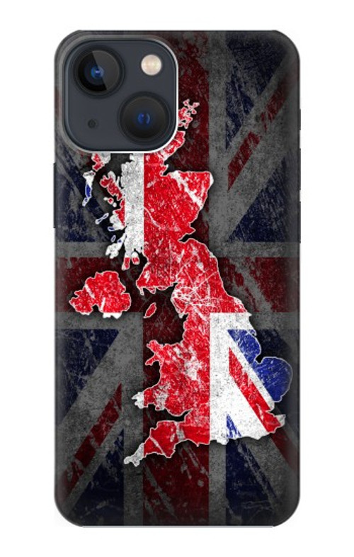 S2936 UK British Flag Map Case Cover Custodia per iPhone 14 Plus