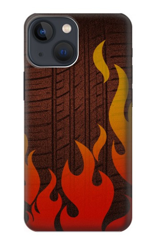 S2988 Rally Car Tire Fire Case Cover Custodia per iPhone 14 Plus