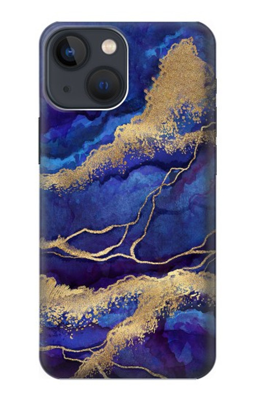 S3906 Navy Blue Purple Marble Case Cover Custodia per iPhone 14 Plus
