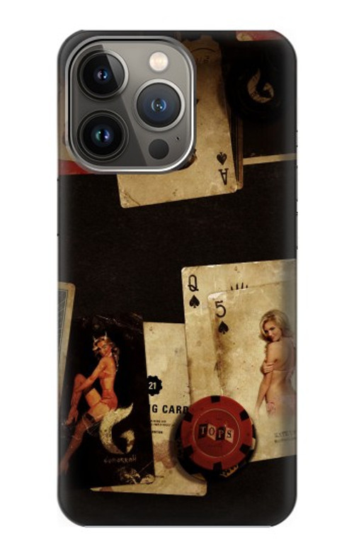 S1069 Old Vintage Sexy Poker Case Cover Custodia per iPhone 14 Pro Max