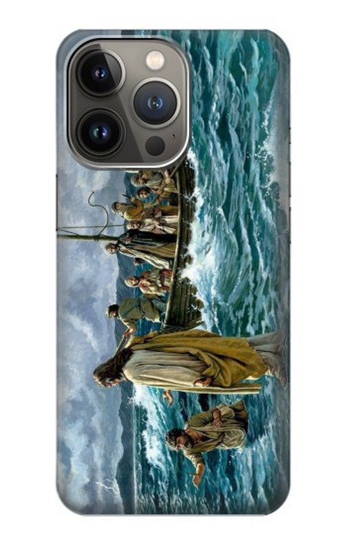 S1722 Jesus Walk on The Sea Case Cover Custodia per iPhone 14 Pro Max