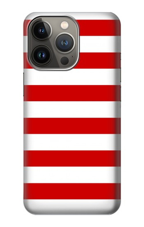 S2364 Red and White Striped Case Cover Custodia per iPhone 14 Pro Max