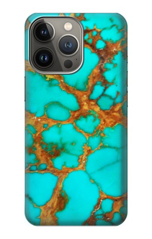 S2688 Aqua Copper Turquoise Gemstone Graphic Case Cover Custodia per iPhone 14 Pro Max