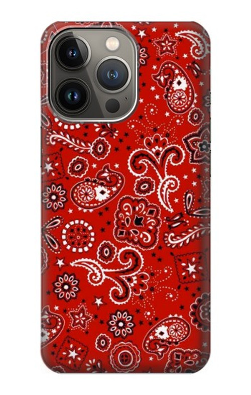 S3354 Red Classic Bandana Case Cover Custodia per iPhone 14 Pro Max