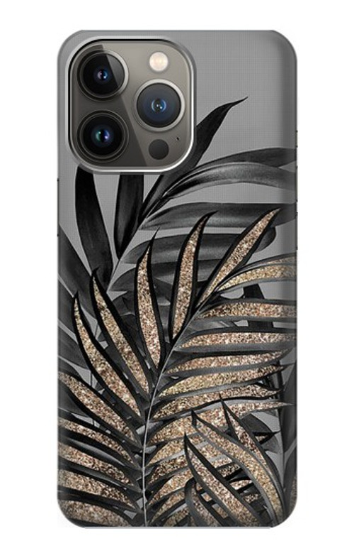 S3692 Gray Black Palm Leaves Case Cover Custodia per iPhone 14 Pro Max