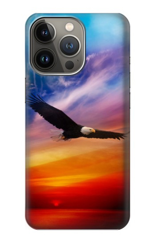 S3841 Bald Eagle Flying Colorful Sky Case Cover Custodia per iPhone 14 Pro Max