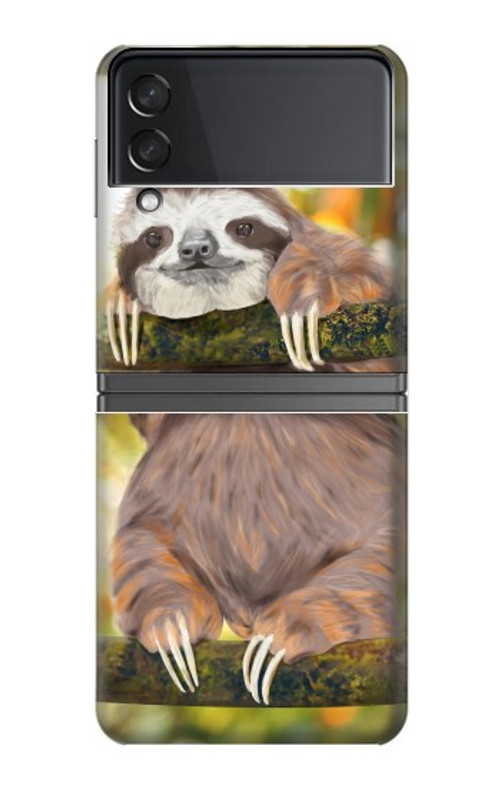 S3138 Cute Baby Sloth Paint Case Cover Custodia per Samsung Galaxy Z Flip 4