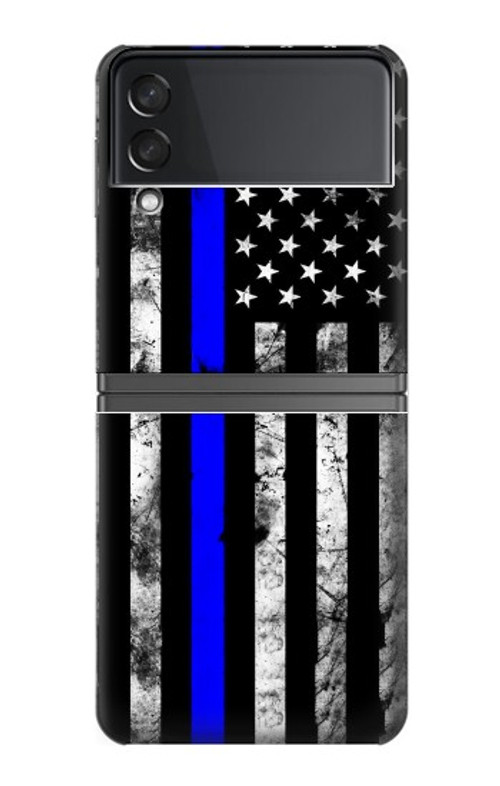 S3244 Thin Blue Line USA Case Cover Custodia per Samsung Galaxy Z Flip 4 S3244 Thin Blue Line USA Case Cover Custodia per Samsung Galaxy Z Flip 4