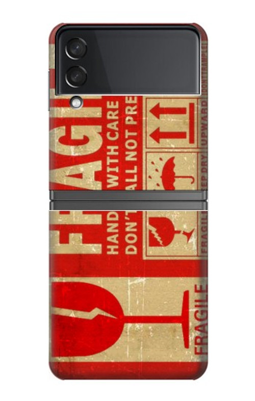 S3552 Vintage Fragile Label Art Case Cover Custodia per Samsung Galaxy Z Flip 4