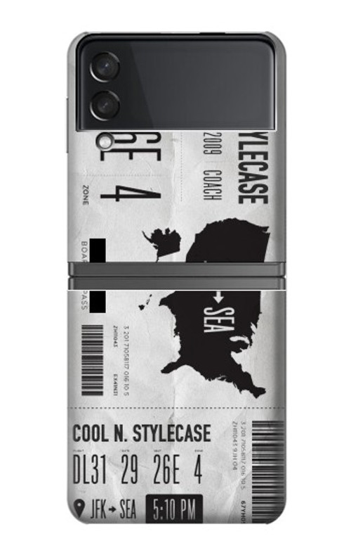 S3615 Airline Boarding Pass Art Case Cover Custodia per Samsung Galaxy Z Flip 4
