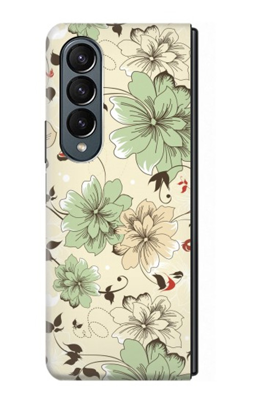 S2179 Flower Floral Vintage Art Pattern Case Cover Custodia per Samsung Galaxy Z Fold 4