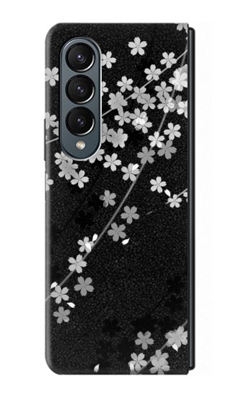 S2544 Japanese Kimono Style Black Flower Pattern Case Cover Custodia per Samsung Galaxy Z Fold 4 S2544 Japanese Kimono Style Black Flower Pattern Case Cover Custodia per Samsung Galaxy Z Fold 4